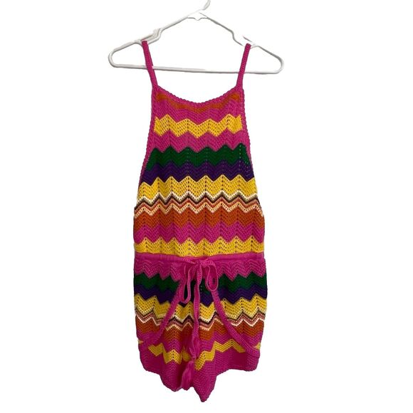 SPELL & THE GYPSY ZIGGY CROCHET ROMPER Rainbow Boho Retro Hippie Small New q16 - Picture 9 of 16